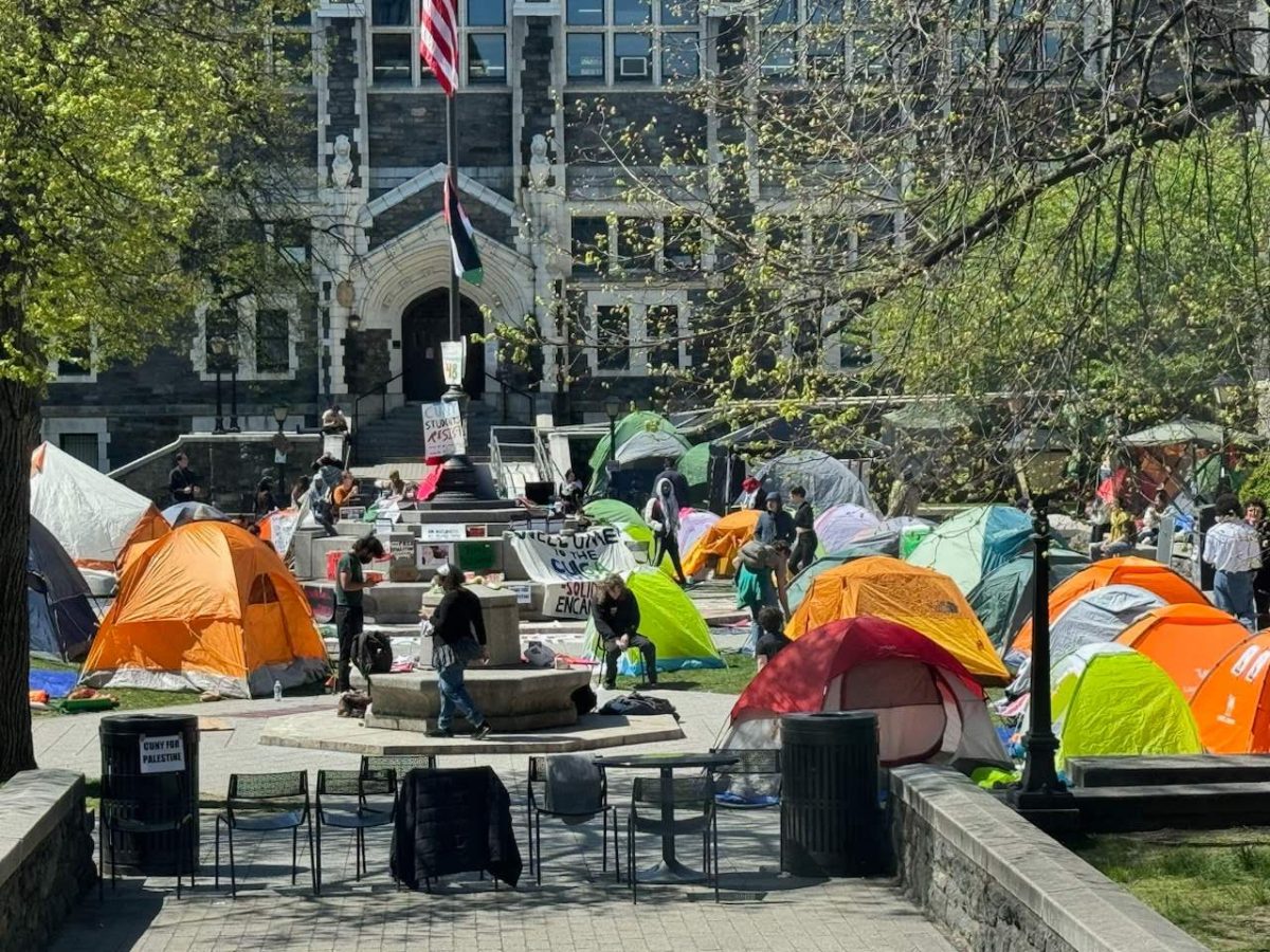 Pro-Palestinian Demonstrators Set Up Encampment on CCNY’s Quad